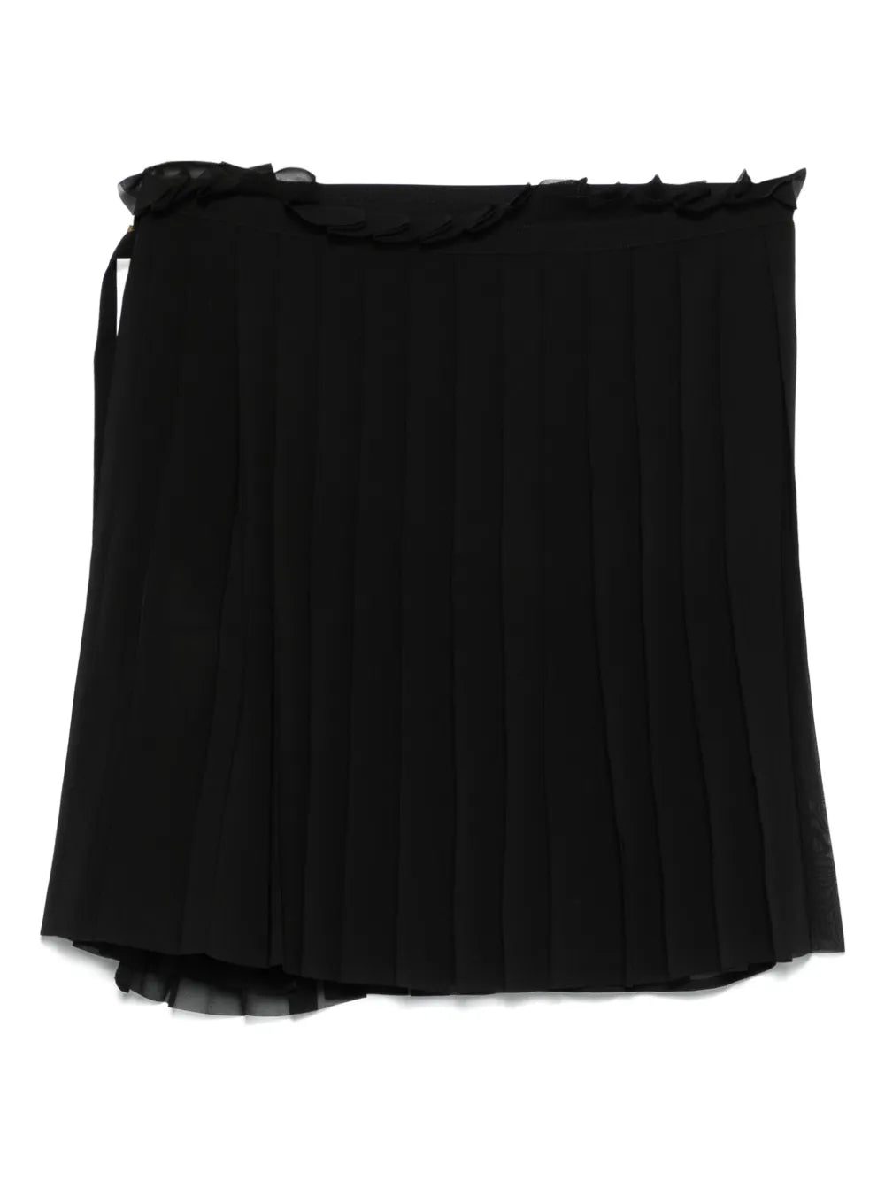 Pleated Twill Mini Skirt