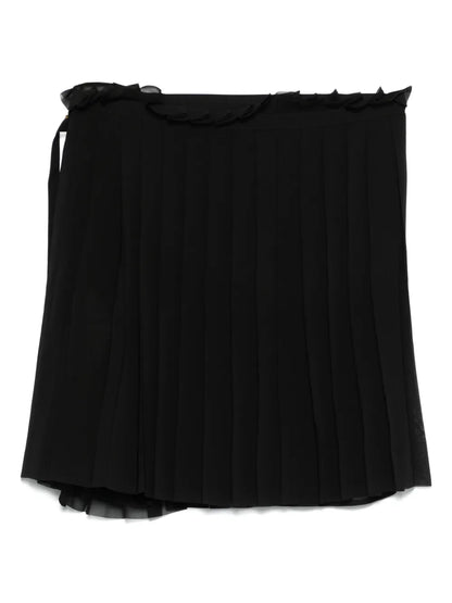 Pleated Twill Mini Skirt