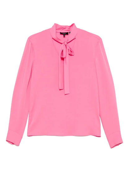 Open-Neck Tie Blouse