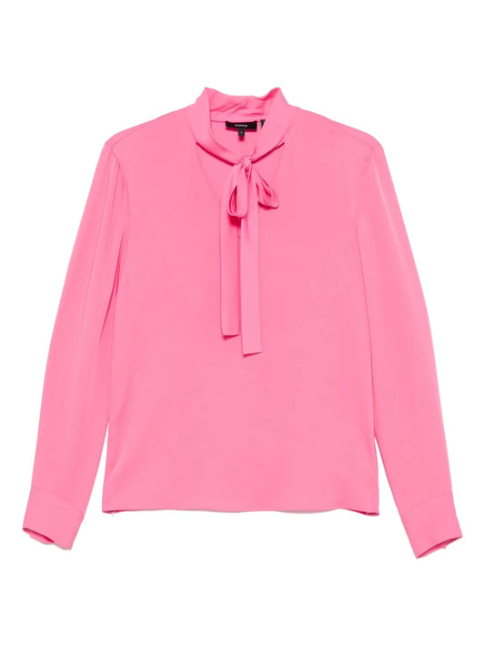 Open-Neck Tie Blouse