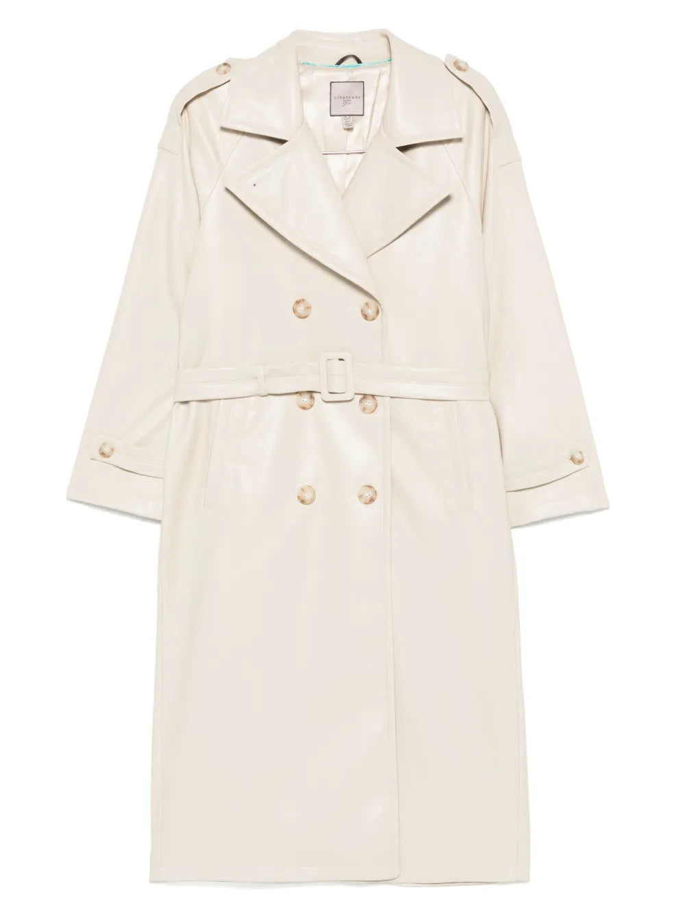 Faux-Leather Trench Coat