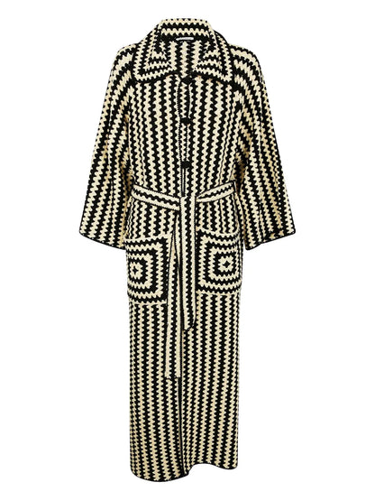 Dina Geometric-Patterned Coat