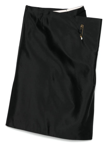 Fold Front Midi Skirt