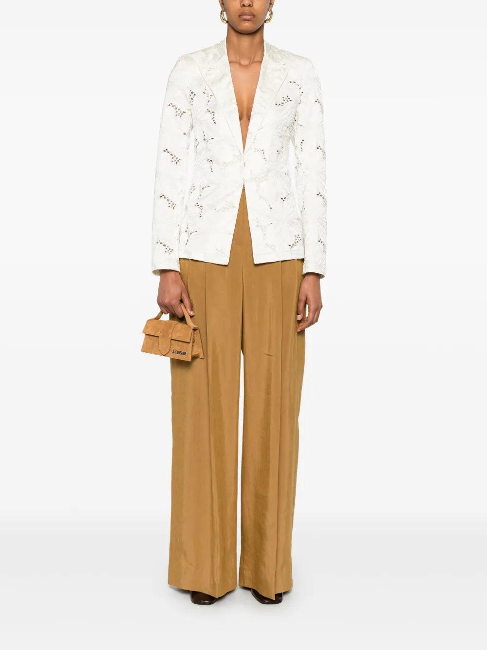 Floral-Embroidered Blazer