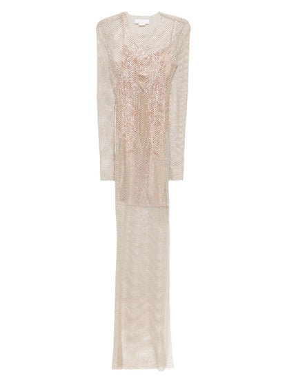 Rhinestoned Mesh Maxi Dress