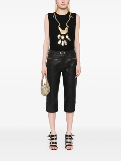 Downtown Leather Cropped Trousers