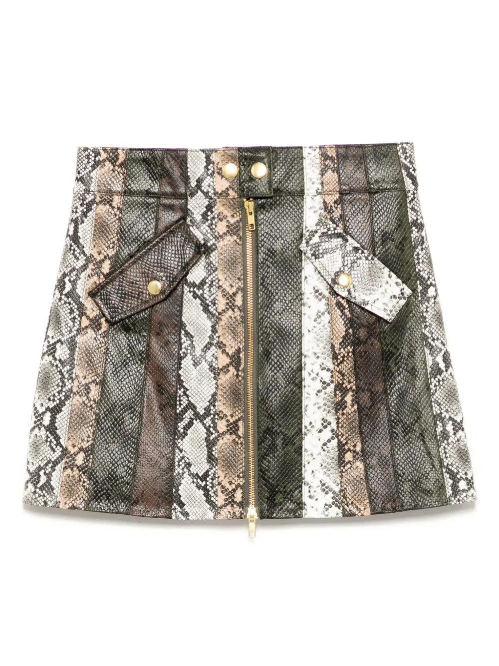 Snake-Embossed Vegan Skirt