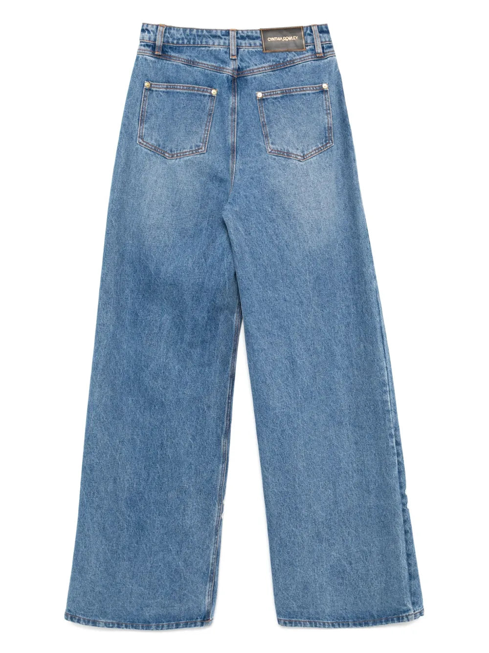 Embroidered Wide-Leg Jeans
