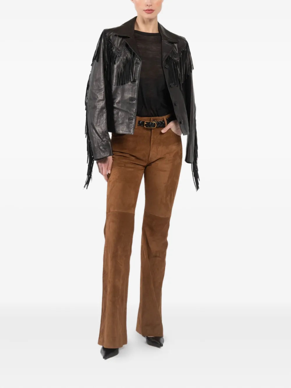 Roe Flared Suede Trousers