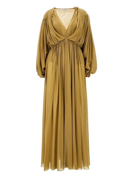 Puff-Sleeve Maxi Dress
