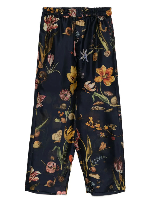 Silk Cropped Trousers