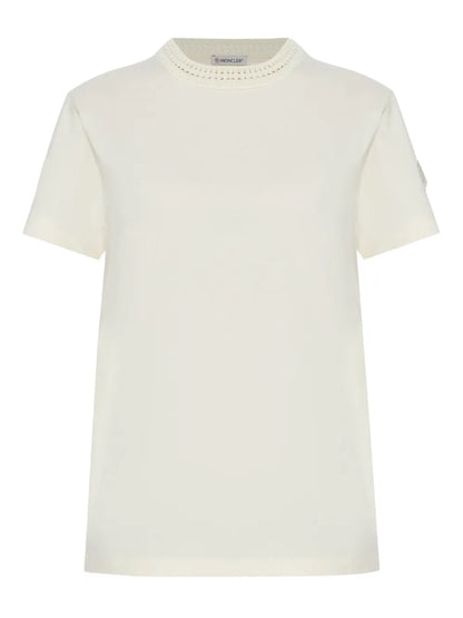 Crochet-Detail Cotton T-Shirt