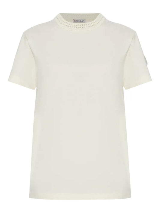 Crochet-Detail Cotton T-Shirt