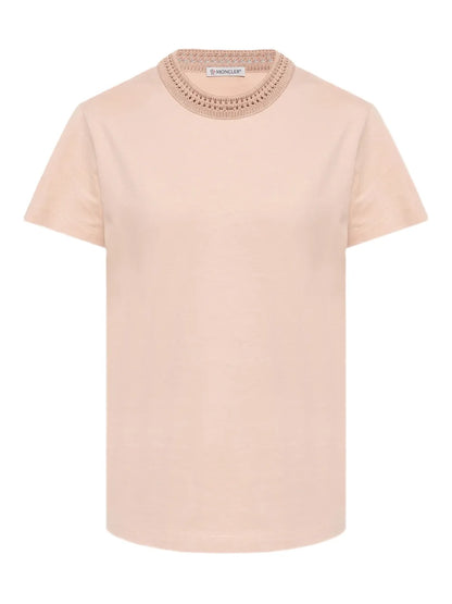 Crochet-Detail Cotton T-Shirt