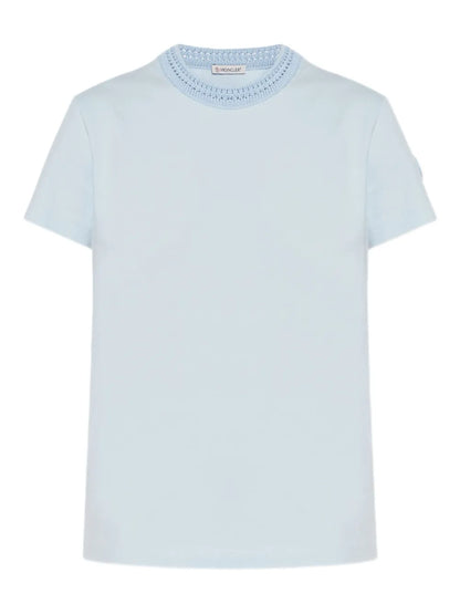 Crochet-Detail Cotton T-Shirt
