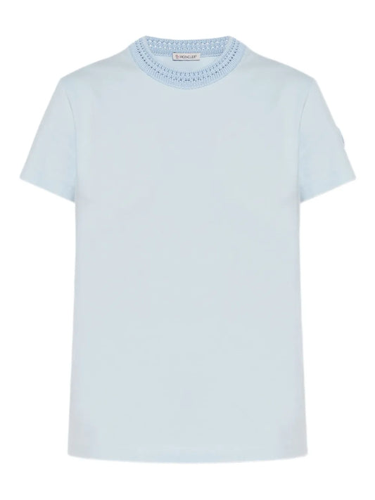 Crochet-Detail Cotton T-Shirt