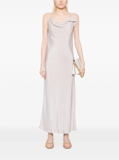 Drapery Neckline Slip Dress