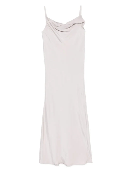 Drapery Neckline Slip Dress