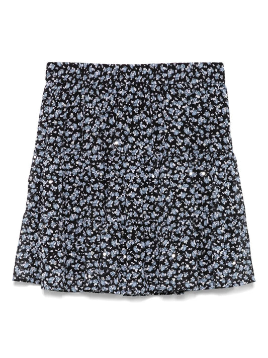 Floral-Printed Studed Skirt