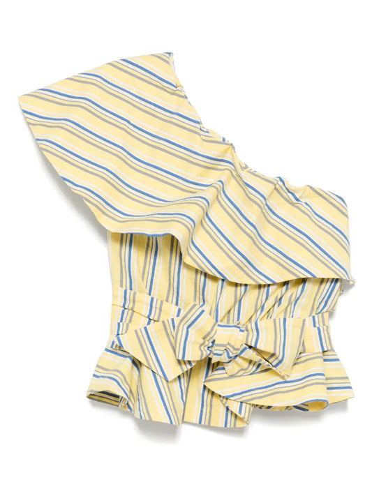 One-Shoulder Striped Top