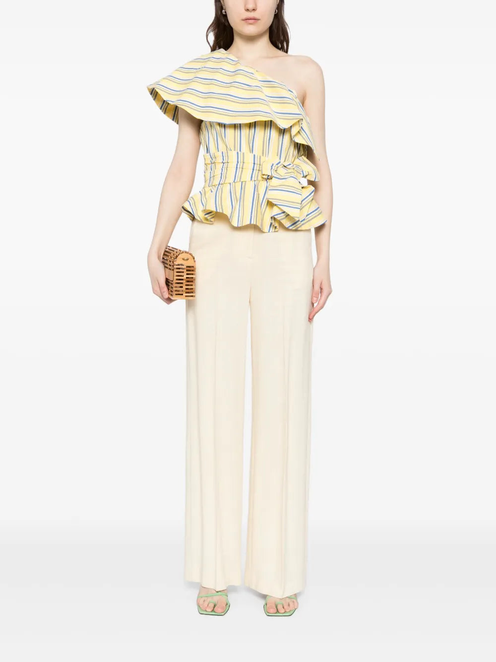 One-Shoulder Striped Top