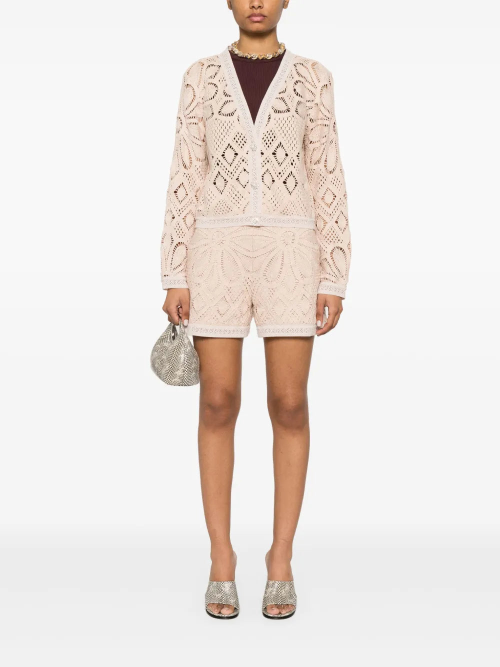 Flower Crochet-Knit Shorts