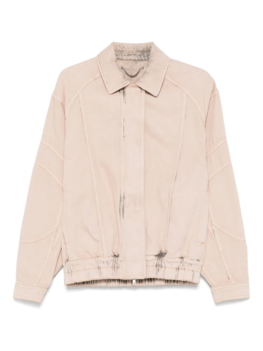 Dyed Denim Bomber Jacket