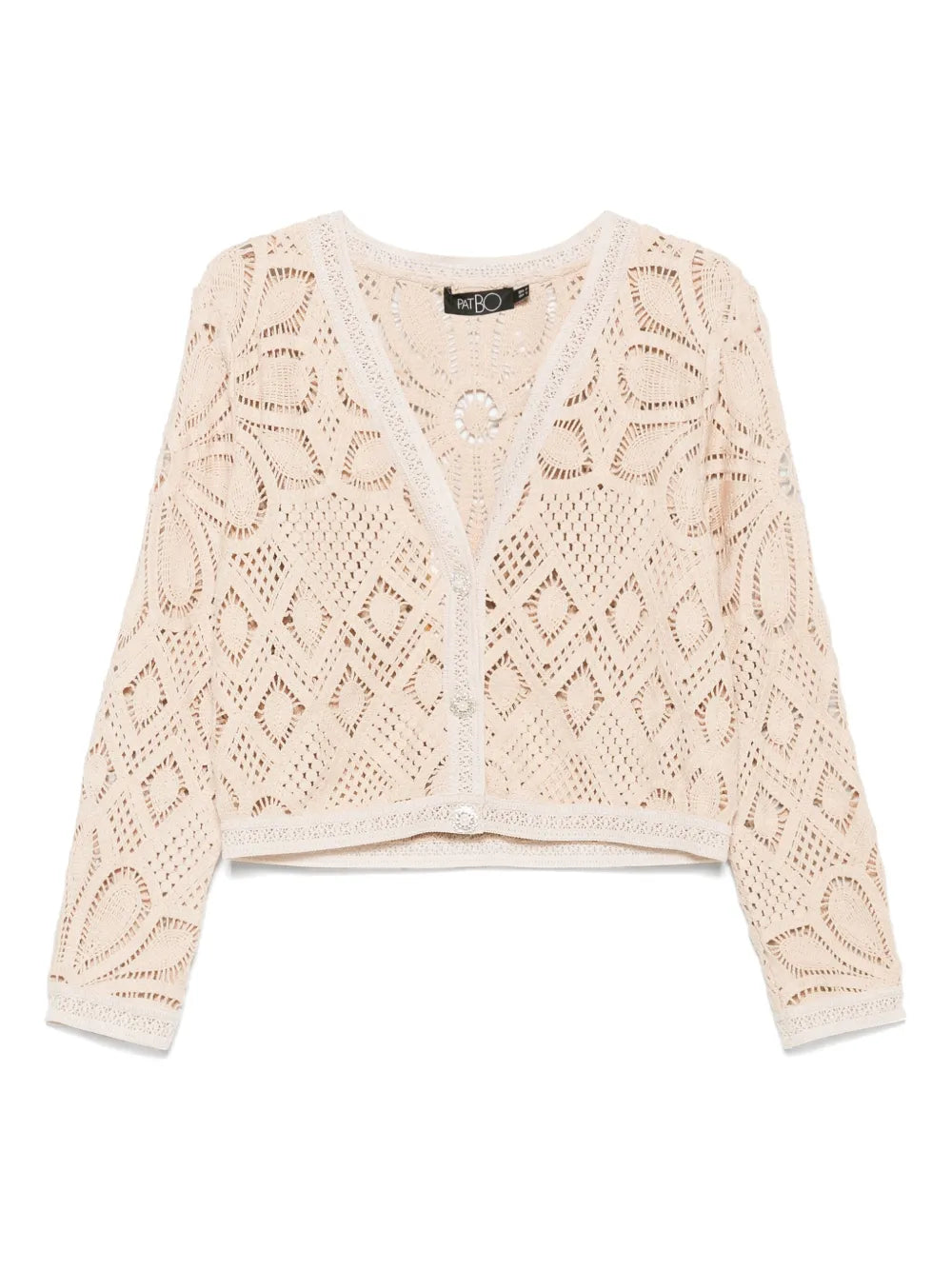 Flower Crochet-Knit Cardigan