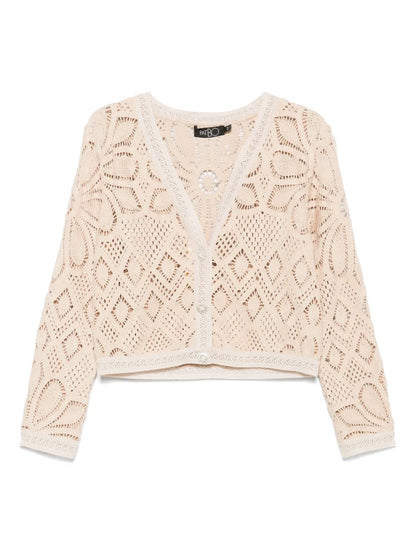 Flower Crochet-Knit Cardigan