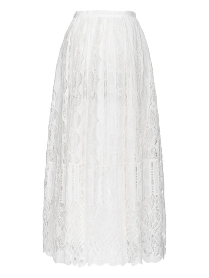 Lace-Overlay Skirt