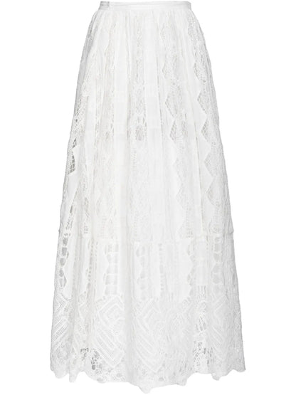 Lace-Overlay Skirt