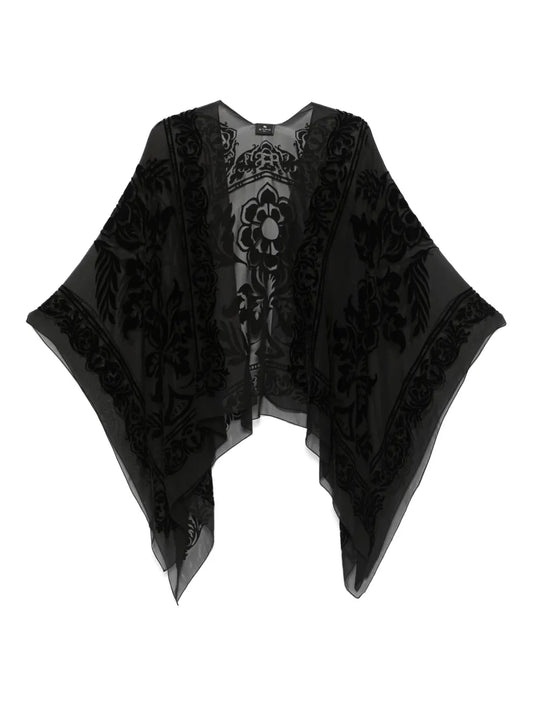 Flocked-Print Cape