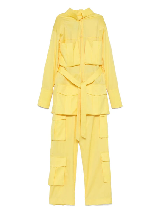 Multilple-Pockets Trousers Set