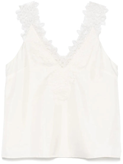 Lace-Embellished Tank Top