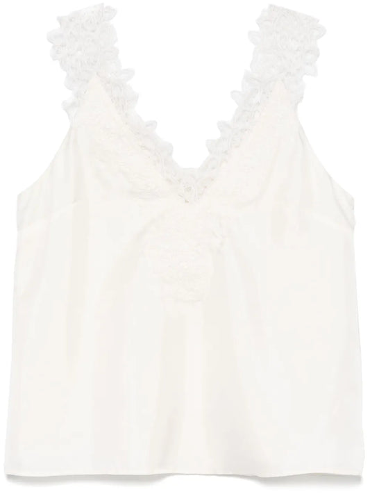 Lace-Embellished Tank Top