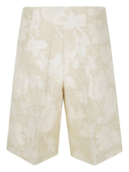Floral-Jacquard Bermuda Shorts