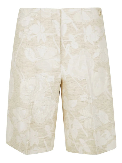 Floral-Jacquard Bermuda Shorts