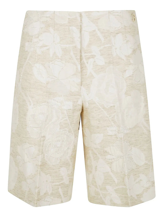Floral-Jacquard Bermuda Shorts