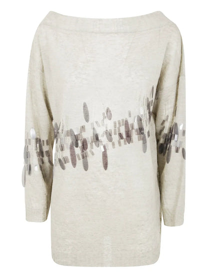 Sequin-Embroidered Sweater
