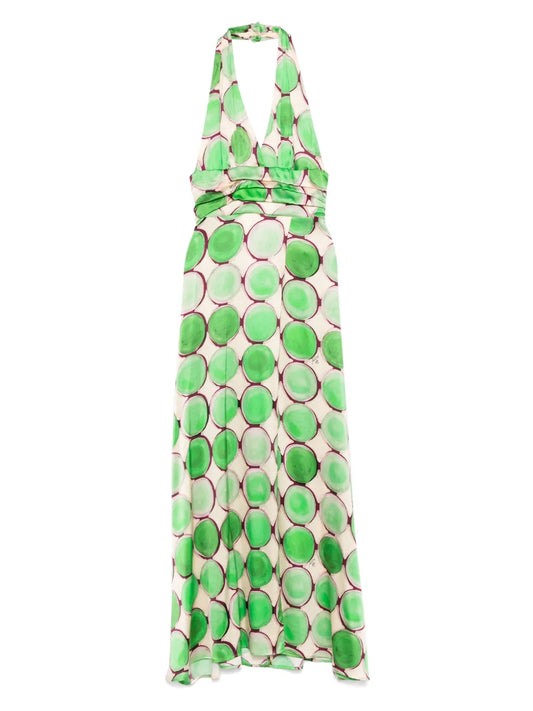 Geometric-Print Maxi Dress