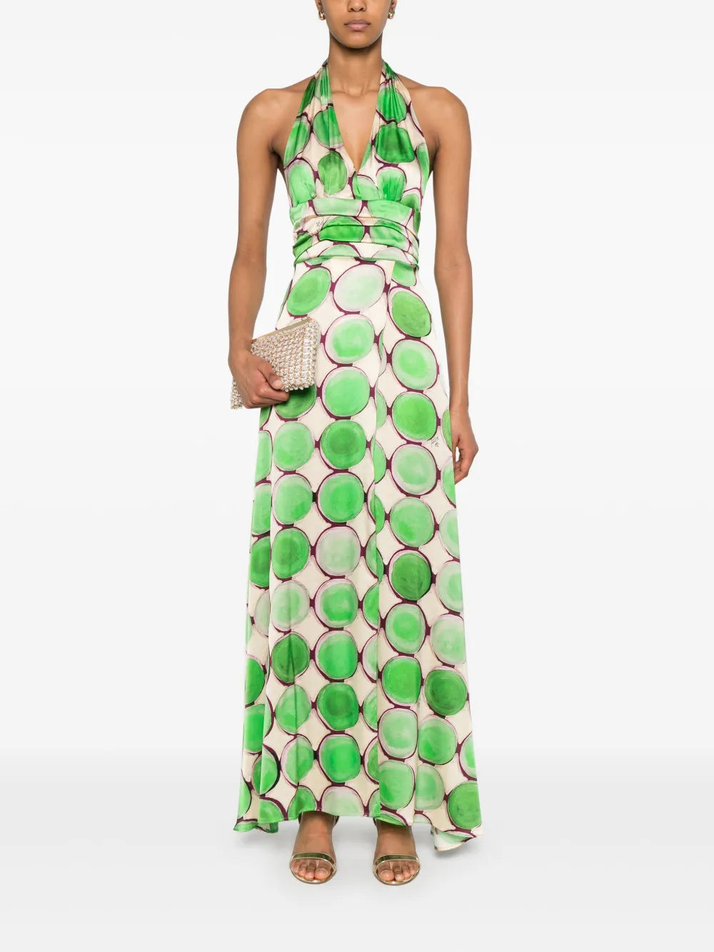 Geometric-Print Maxi Dress