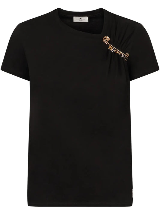 Brooch-Embellished T-Shirt