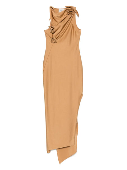 Asymmetric Flower Maxi Dress