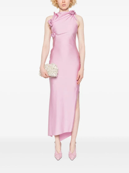Asymmetric Flower Maxi Dress