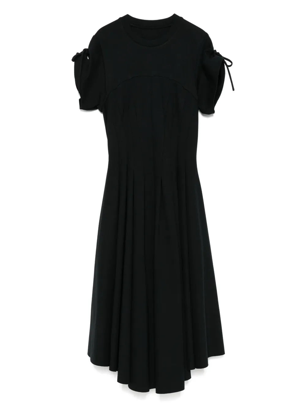 Pleat-Detail Midi Dress