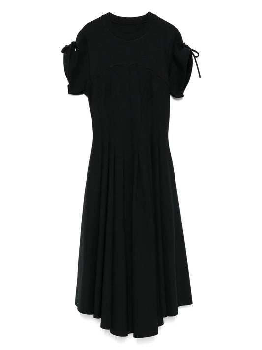 Pleat-Detail Midi Dress