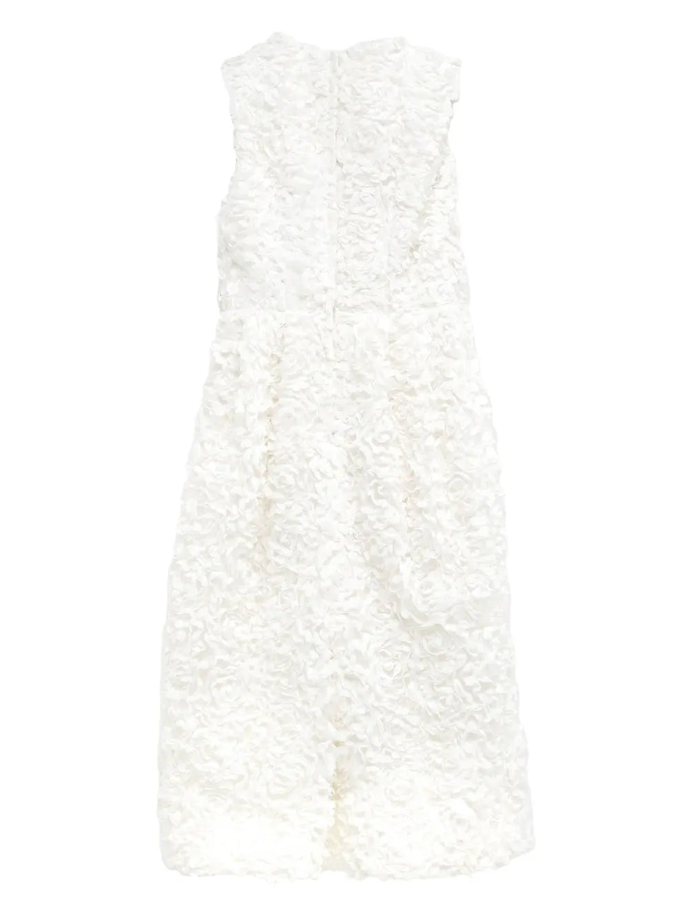 Floral-Appliqué Midi Dress