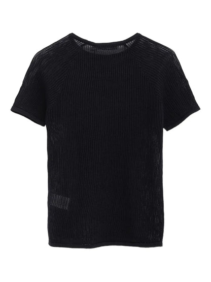 Ribbed Short-Sleeve T-Shirt