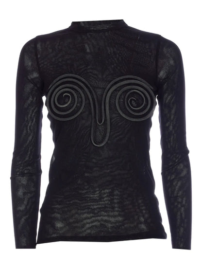 Spiral-Detail Long-Sleeve Top