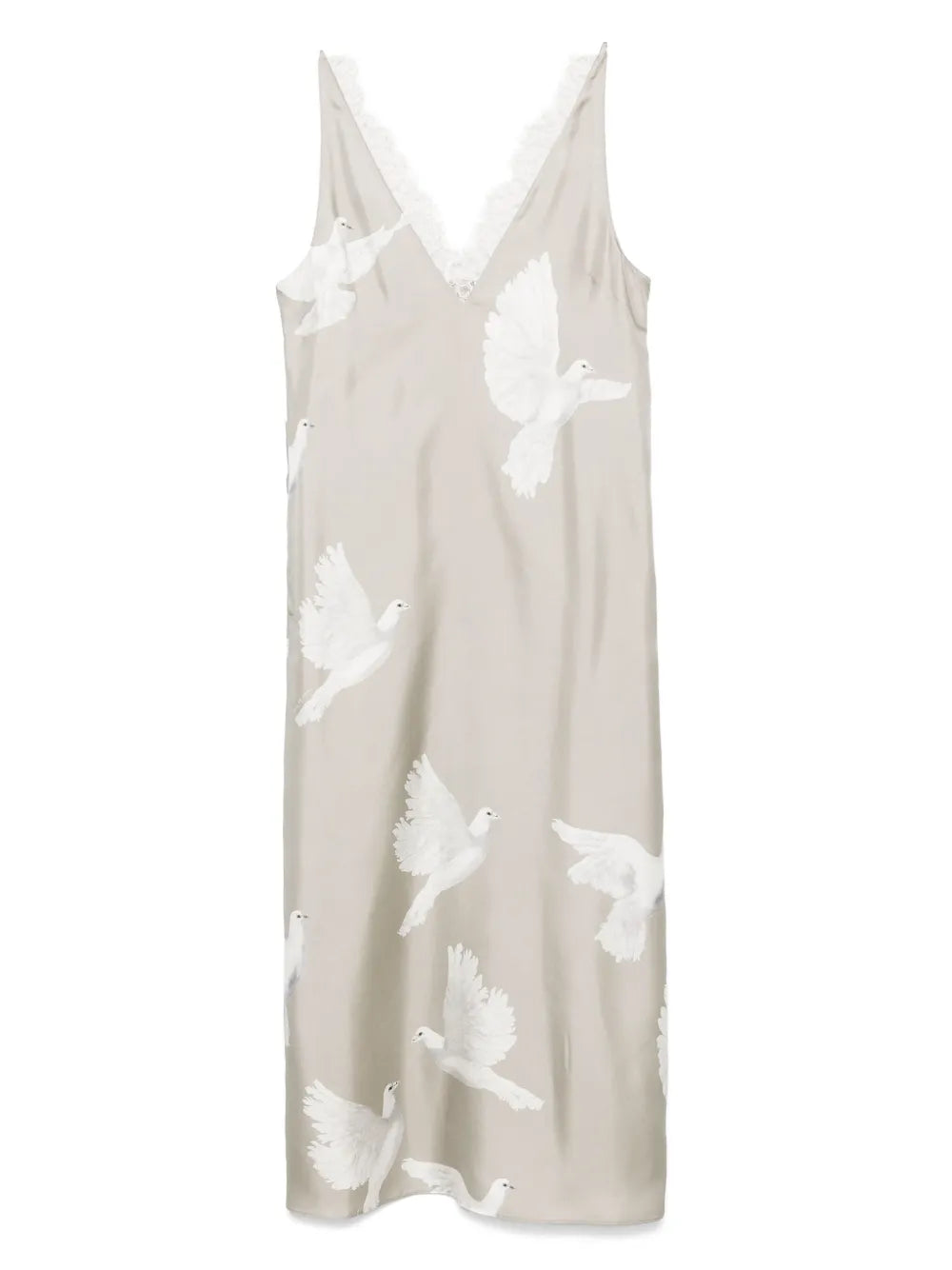 Dove-Print Sleeveless Maxi Dress
